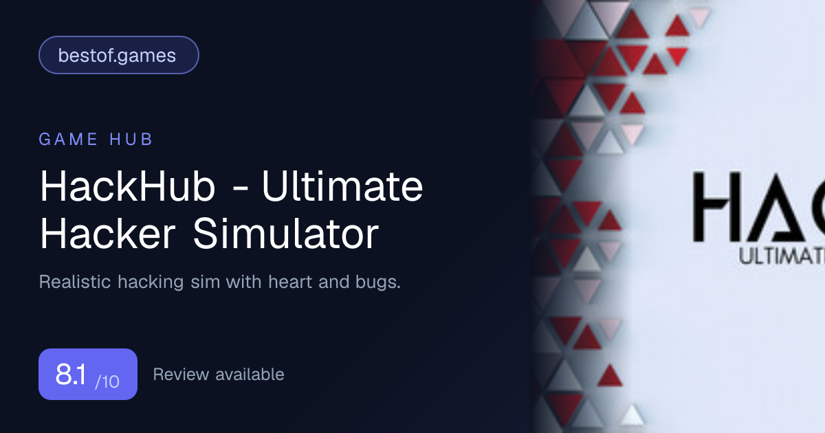 HackHub - Ultimate Hacker Simulator – Review & Score | BestOfGames